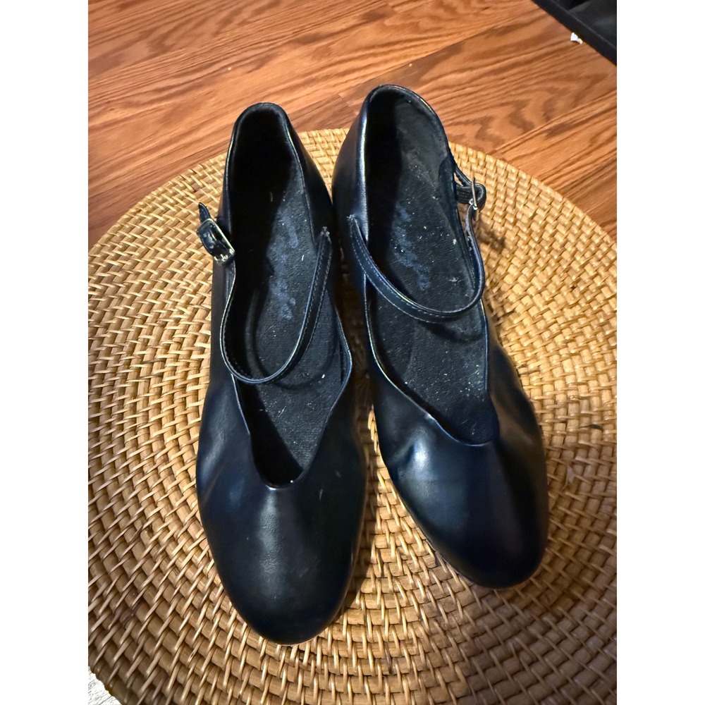 Capezio Black Leather Mary Jane Character Dance Shoes Block Heel Women Stage - Picture 7 of 10